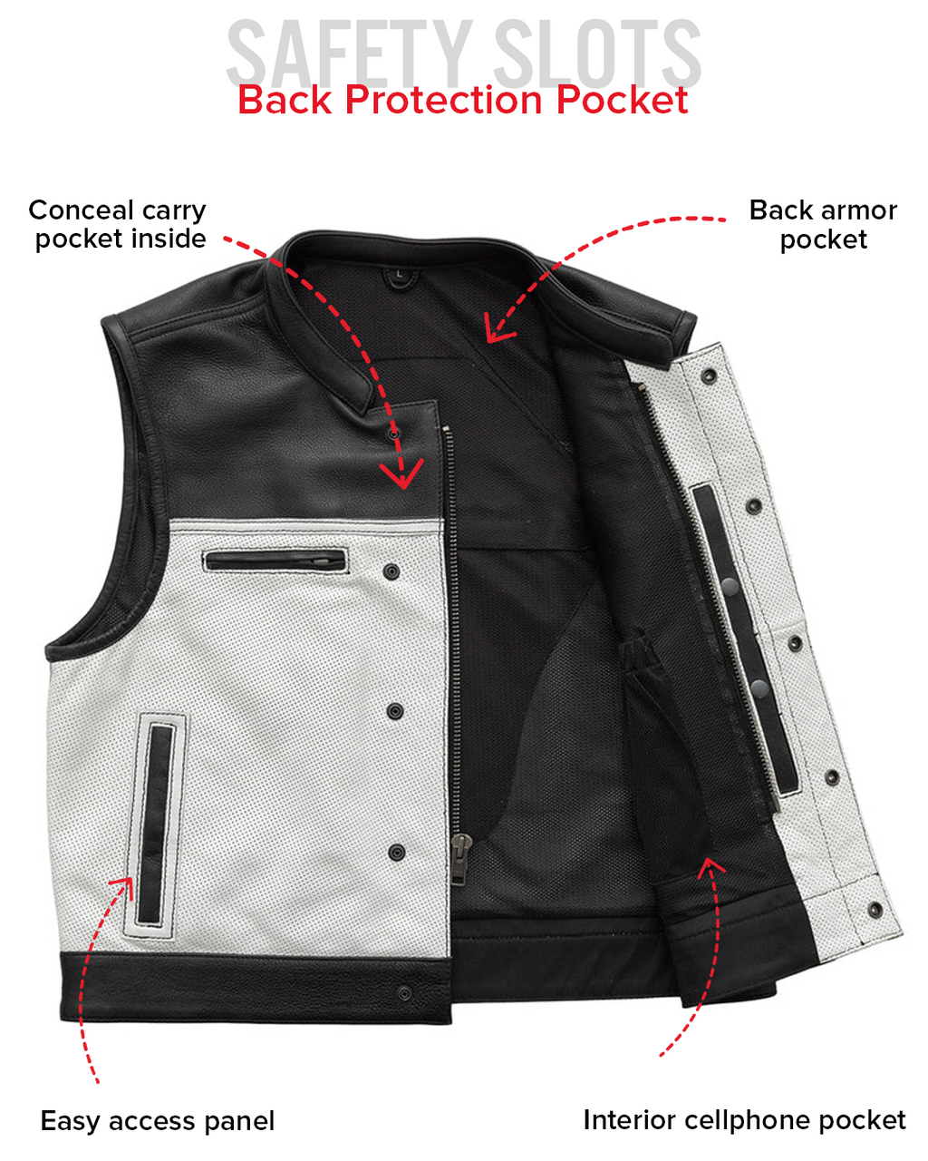 Two Tone Lowrider Perforated Men's Leather Vest