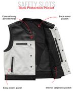 Two Tone Lowrider Perforated Men's Leather Vest