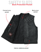 Downside Perforated Men's Motorcycle Leather Vest
