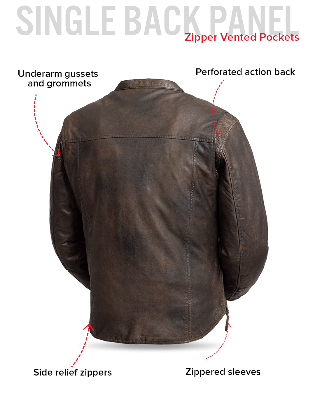 Rocky Men's Motorcycle Leather Jacket