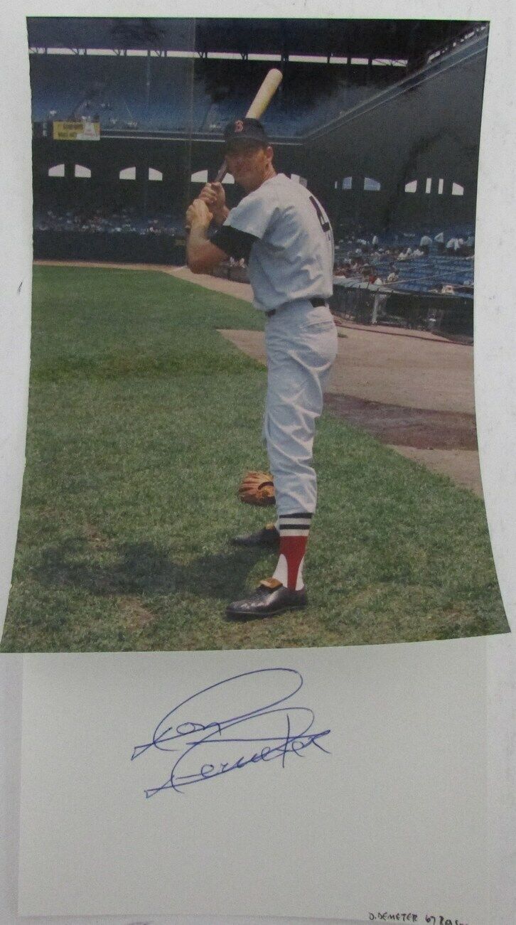 Don Demeter1967 Boston Red Sox Signed 3x5 Index Card with 5x7  Photo 158511