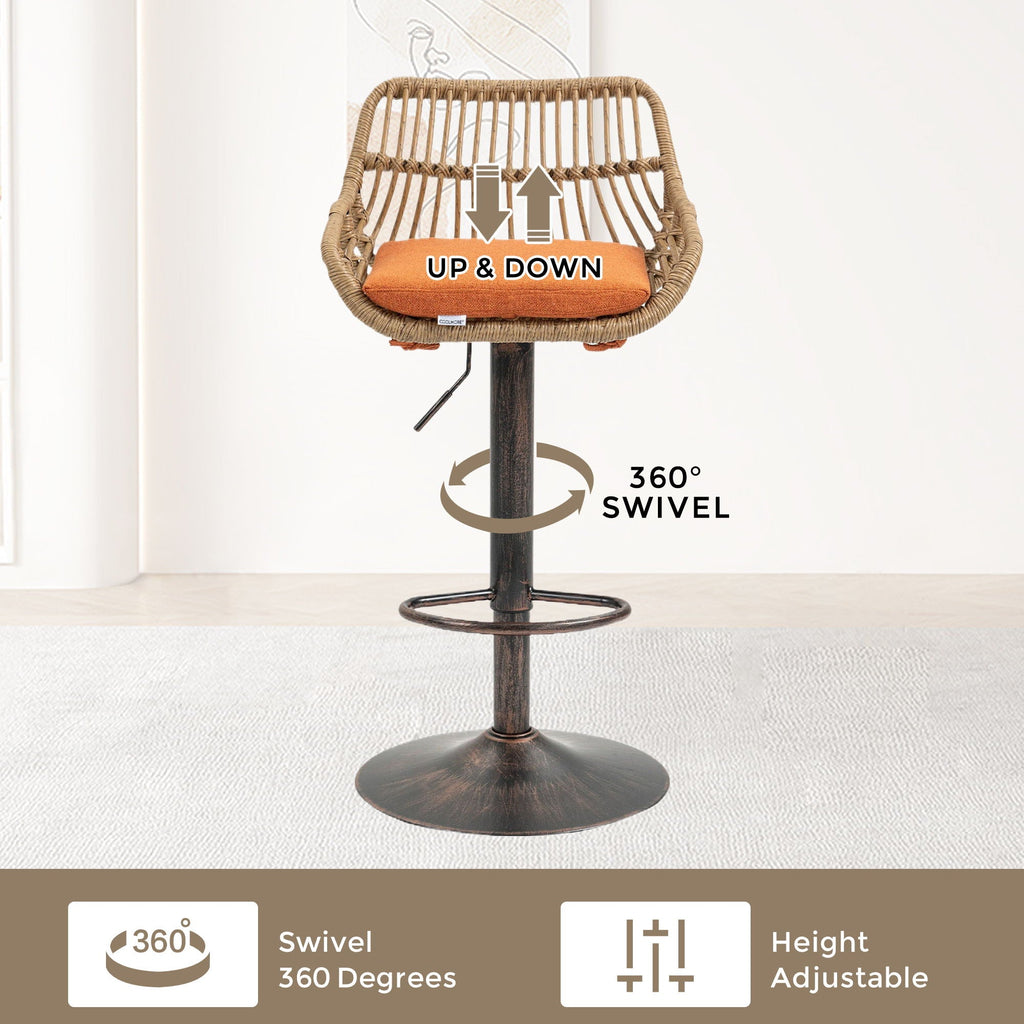 Modern Swivel Bar Stools Adjustable Counter Chairs