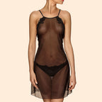 Galiano Sheer Chemise // Black