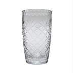 Optic Crystal Vase With Medallion Ll Pattern, 9.75"