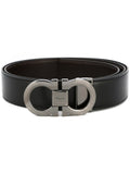 Ferragamo Men Smooth Leather Reversible Gancini Belt