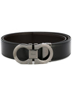 Ferragamo Men Smooth Leather Reversible Gancini Belt