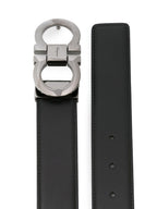 Ferragamo Men Smooth Leather Reversible Gancini Belt