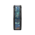 CELADON Black Beveled Ceramic Wedding Band with Polished Chrysocolla Inlay - 8mm