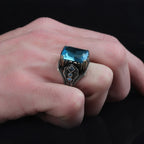 925 Sterling Silver Blue Topaz Stone Ring