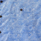Hawaiian Shirts For Men Traditional Koi Carp Printed 100% Cotton Short Sleeve - Blue