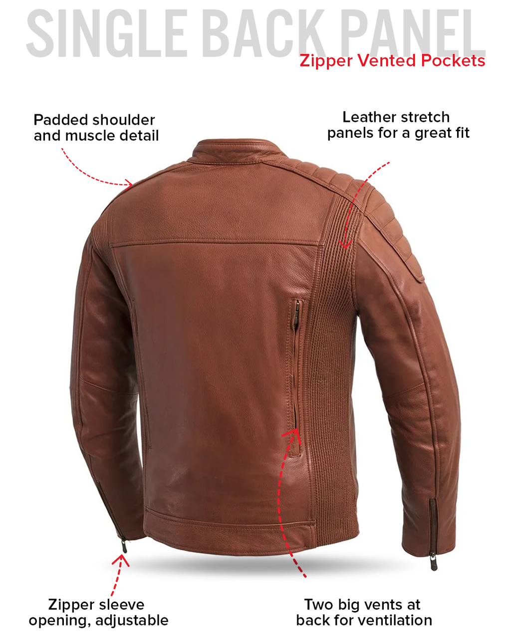 Crusader Men's Motorcycle Leather Jacket