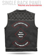 Finish Line - White Checker - Men's Motorcycle Leather Vest