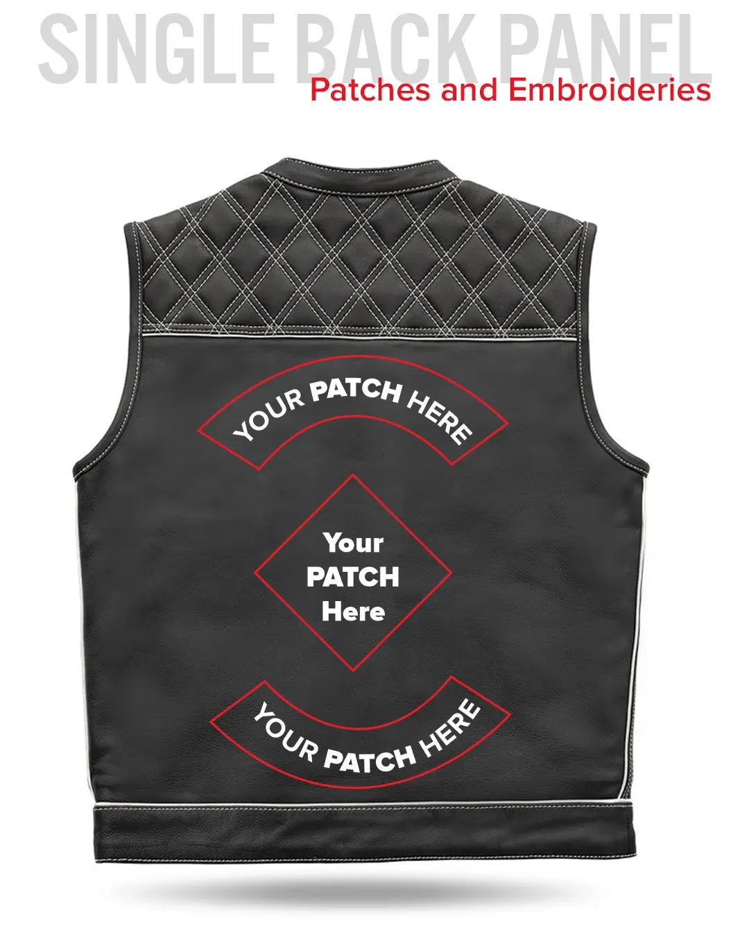 Finish Line - White Checker - Men's Motorcycle Leather Vest
