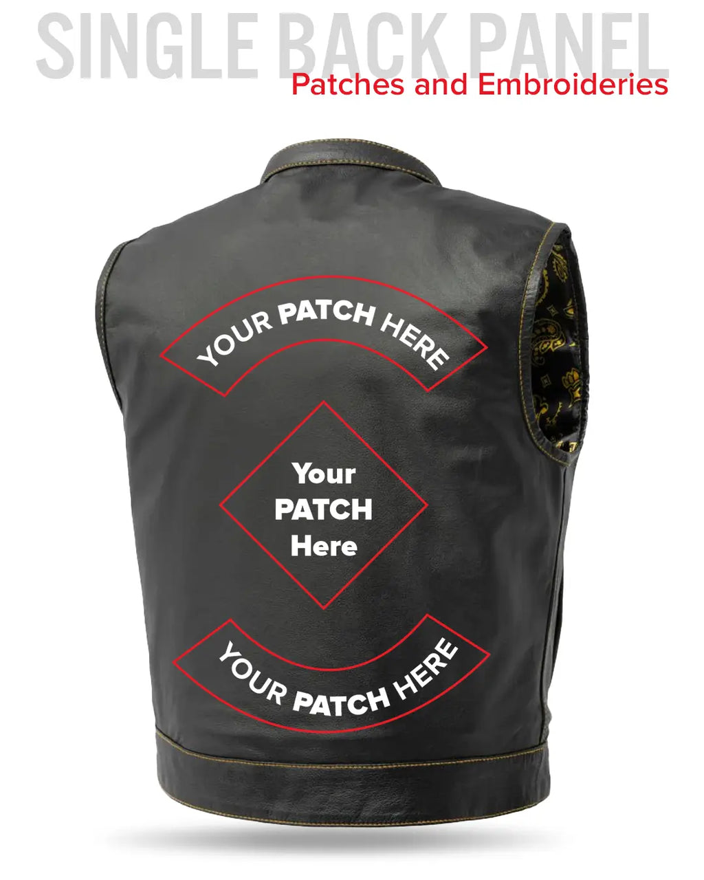 The Club Cut Men's Motorcycle Leather Vest, Multiple Color Options