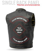 The Club Cut Men's Motorcycle Leather Vest, Multiple Color Options