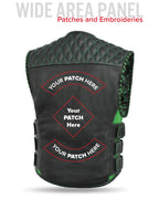 Tactical Emerald Men’s Motorcycle Leather Vest