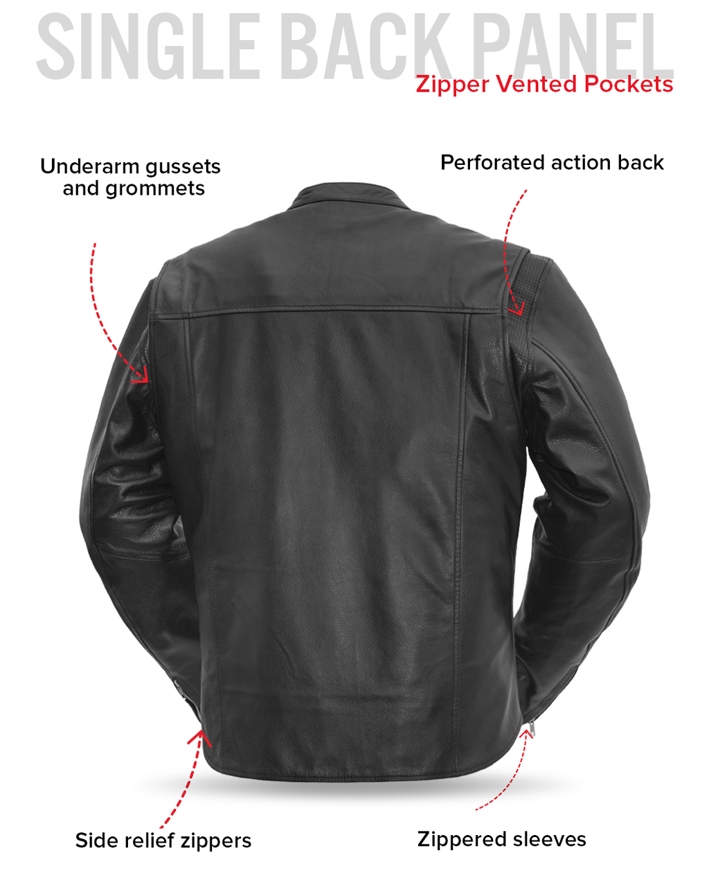 Rocky Men's Motorcycle Leather Jacket
