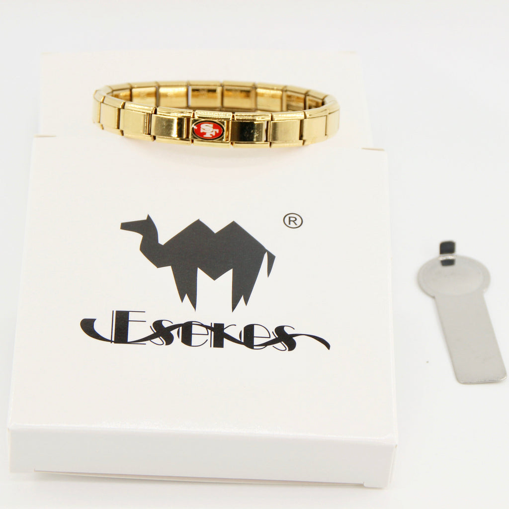 Football Team Logo Italian Charm Bracelet – Custom Gifts for Fans