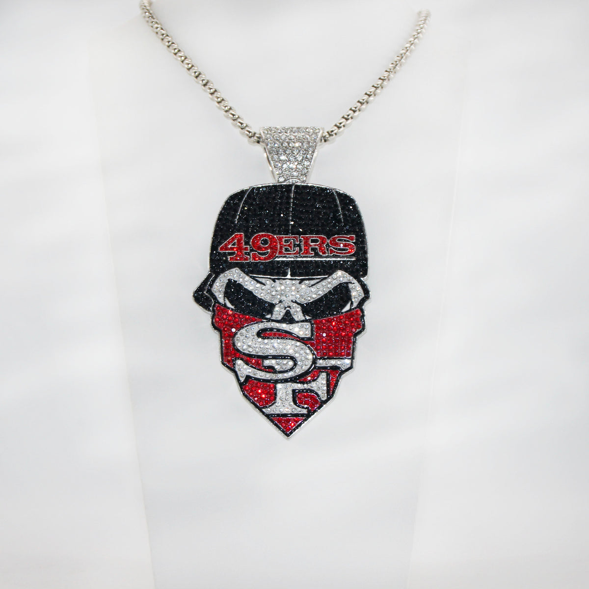Newest Sports Team Logo Bandit Skull  Pendant Necklace – Iced Out Hip Hop Jewelry for True Fans