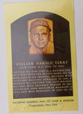 Bill Terry HOF New York Giants d.1989 Signed/Auto HOF Plaque Postcard 163076