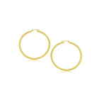 14k Yellow Gold Polished Hoop Earrings (2- mm)