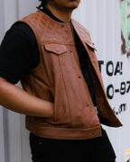 Dust Devil Men's Motorcycle Leather Vest (limited edition)