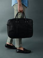 Texas Black Leather Briefcase