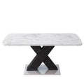 Rectangle Dining Table With Stretchable Top - White / Black