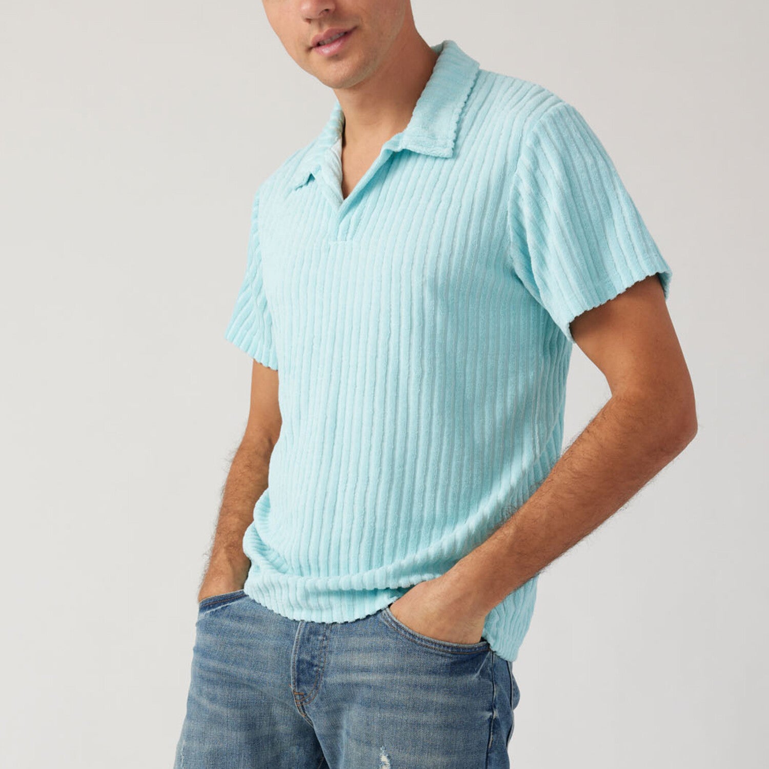 Riviera Terry Polo //  Light Blue