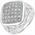 0.54 Carat Genuine White Diamond .925 Sterling Silver Ring