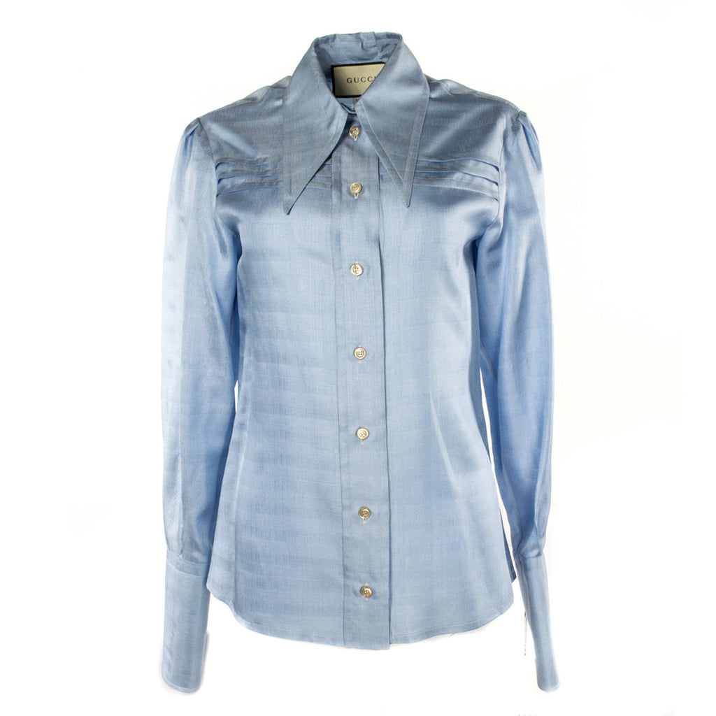 Women's Silk Top // Blue