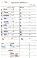 1989 New York Yankees Spring Training 5.5x8.5 Lineup Card vs. Braves 151534