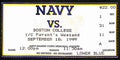 September 18, 1999 Boston College vs. Navy  Football Game Ticket Stub 190210
