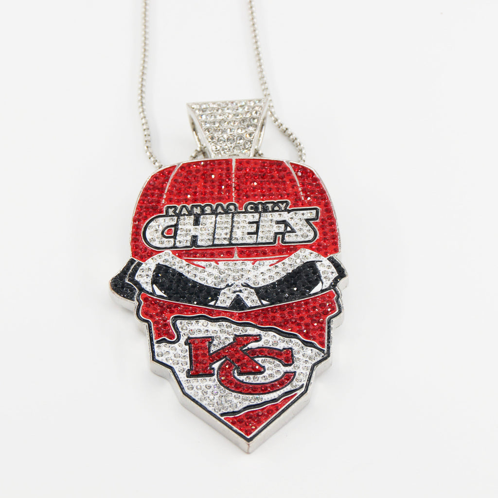 Newest Sports Team Logo Bandit Skull  Pendant Necklace – Iced Out Hip Hop Jewelry for True Fans