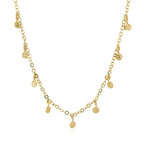 Choker Necklace with Hammered Beads in 14k Yellow Gold