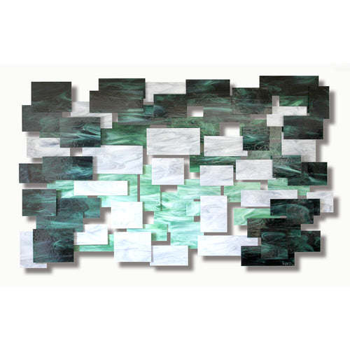 "Malachite" Glass and Metal Wall Sculpture