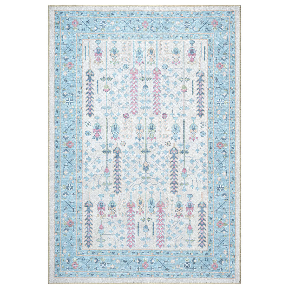 Annela Pastel Light Blue Modern Oushak Rug
