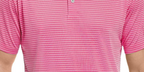 PGA TOUR Men's Single Feeder Stripe Golf Polo Pink Size Large
