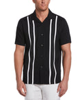Cubavera Men's Contrasting Panel Short Sleeve Shirt Black Size X-Large
