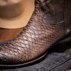 Western Collection Kansas // Python Leather Cowboy Boot // Brown