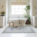 Eloise Faded Pastel Green Modern Oushak Rug