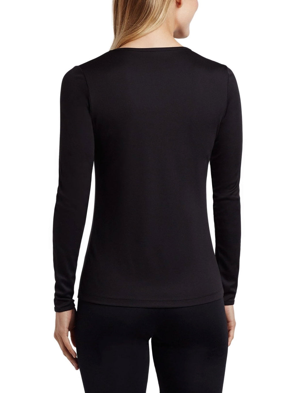 Cuddl Duds Women's Climatesmart Long Sleeve Crewneck Top Black Size Medium