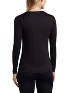 Cuddl Duds Women's Climatesmart Long Sleeve Crewneck Top Black Size Medium