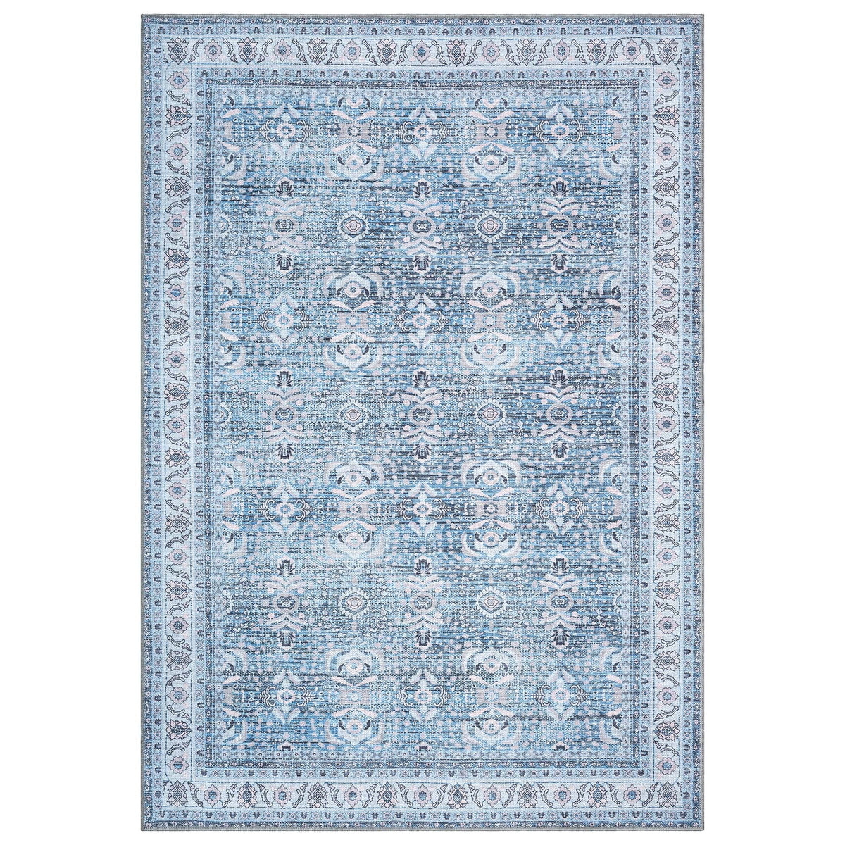 Jayla Modern Turkish Floral Cream Blue Rug
