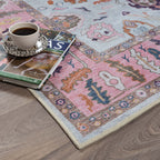 Luella Pastel Pink Cream Modern Oushak Rug