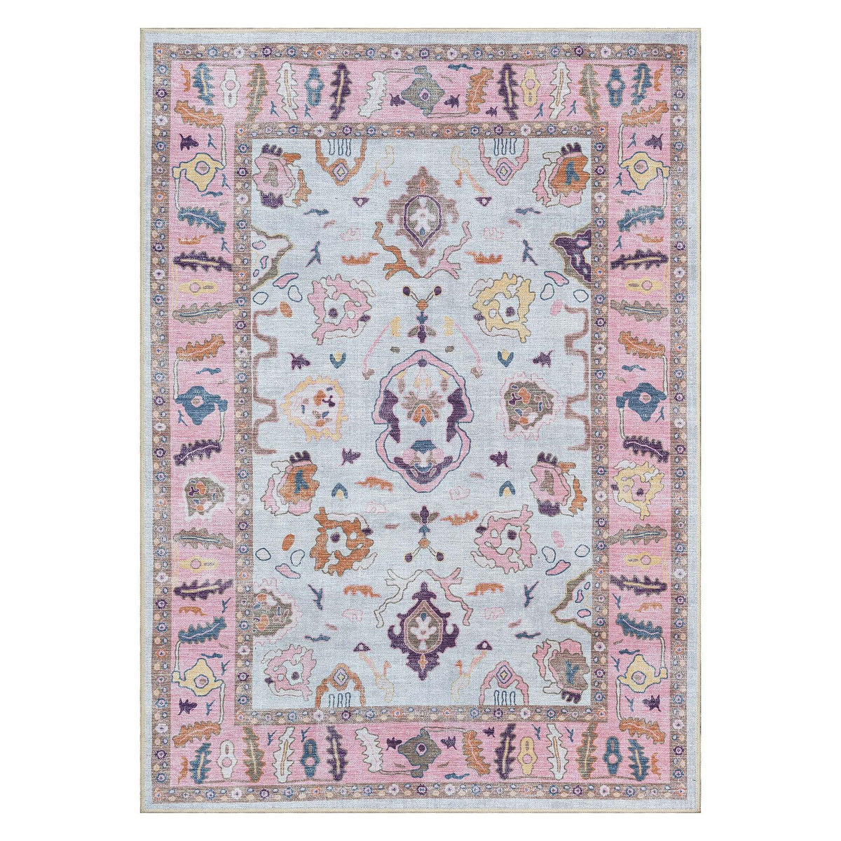 Luella Pastel Pink Cream Modern Oushak Rug