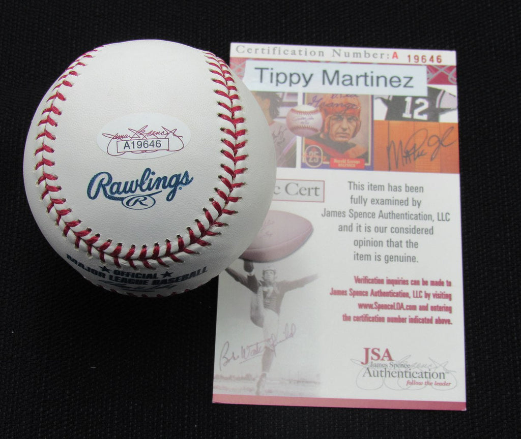 Tippy Martinez Signed/Auto Yankees 100th OML Baseball JSA  187009