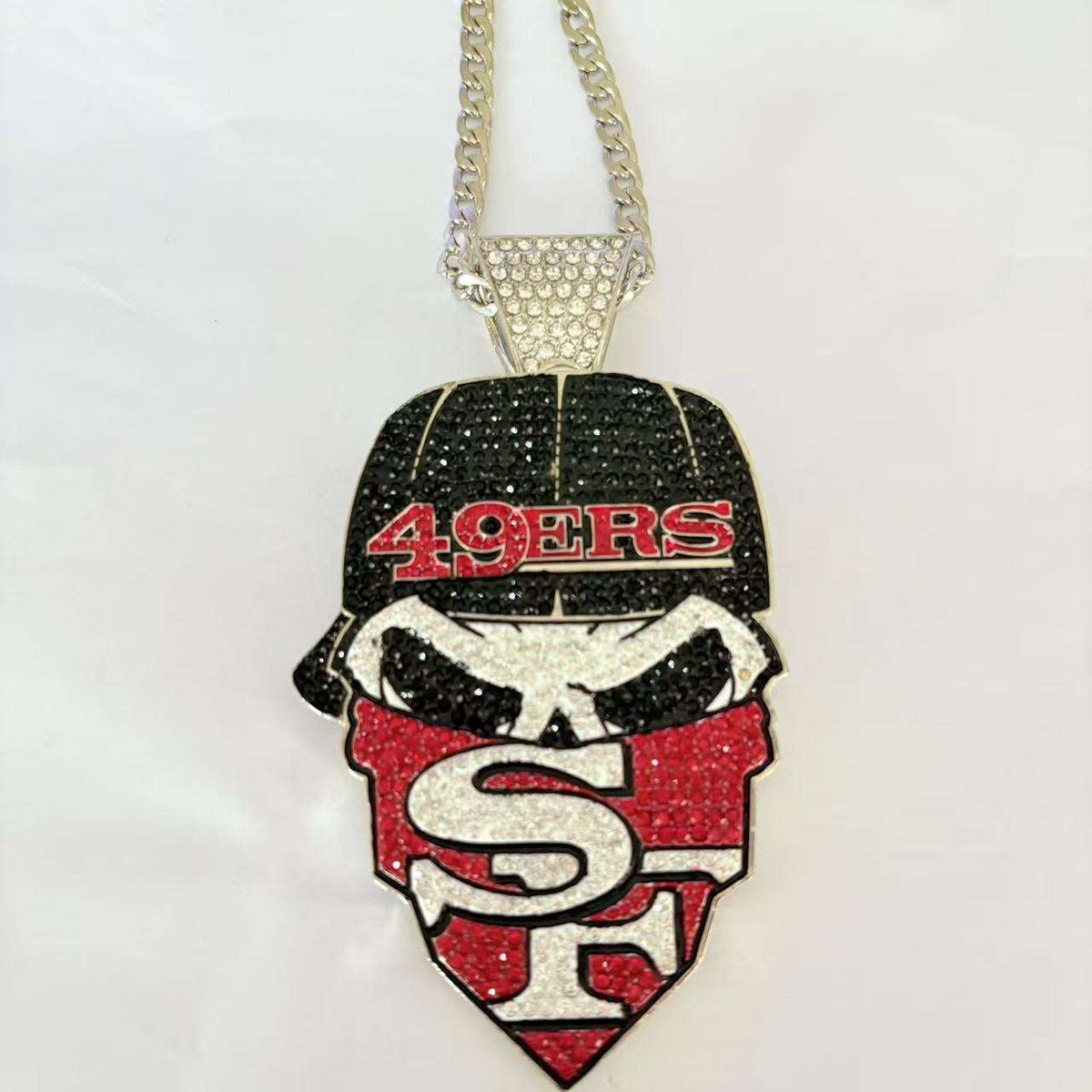 Newest Sports Team Logo Bandit Skull  Pendant Necklace – Iced Out Hip Hop Jewelry for True Fans