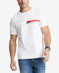 Tommy Hilfiger Men's Flag Stripe Short Sleeve T Shirt White Size Small