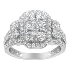14K White Gold 2 1/4 Cttw Diamond Cocktail Cluster Ring (G-H Color, SI2-I1 Clarity) - Size 7